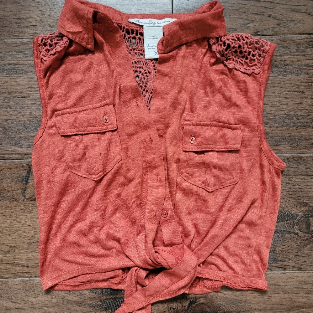 American Rag Button Up Crop Tank